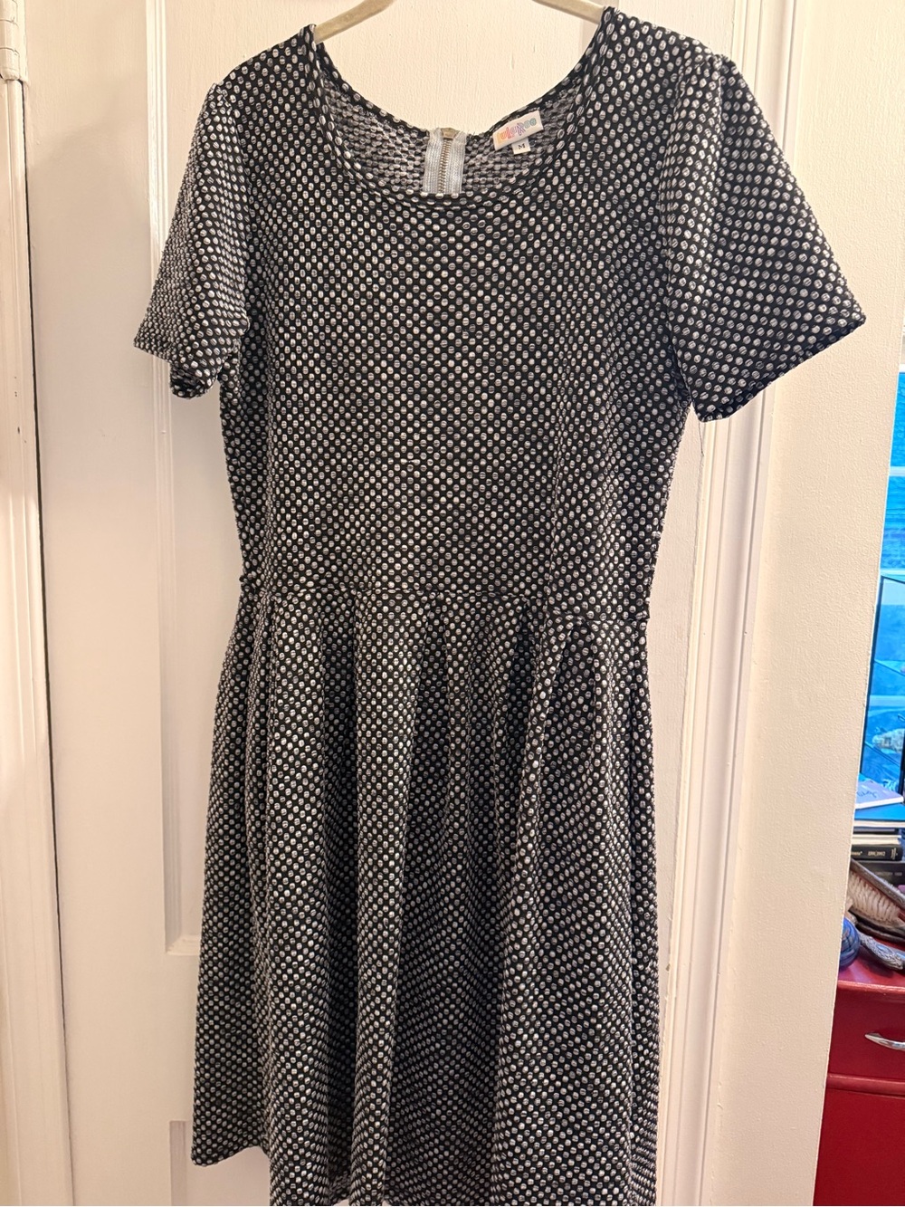 LuLaRoe Black and White Dot Midi Dress